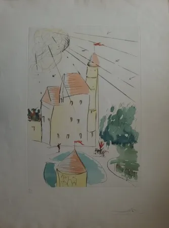 Engraving Dali - Le Château de Vascoeuil 