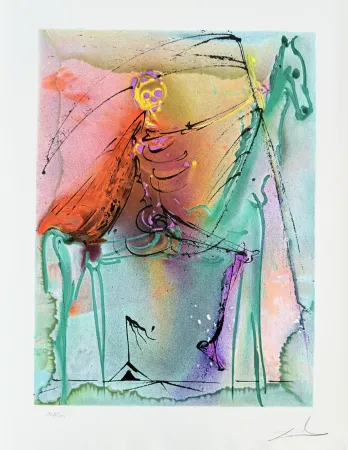 Lithograph Dali - Le chavelier de la mort