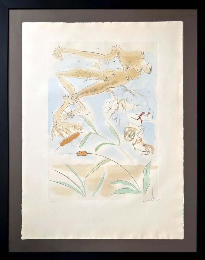 Engraving Dali - Le Chêne et le Roseau (The Oak and the Reed)