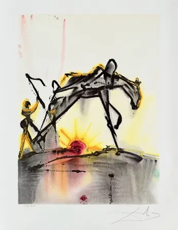 Lithograph Dali - Le cheval de labeur