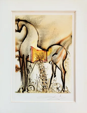 Lithograph Dali - Le cheval de Troie
