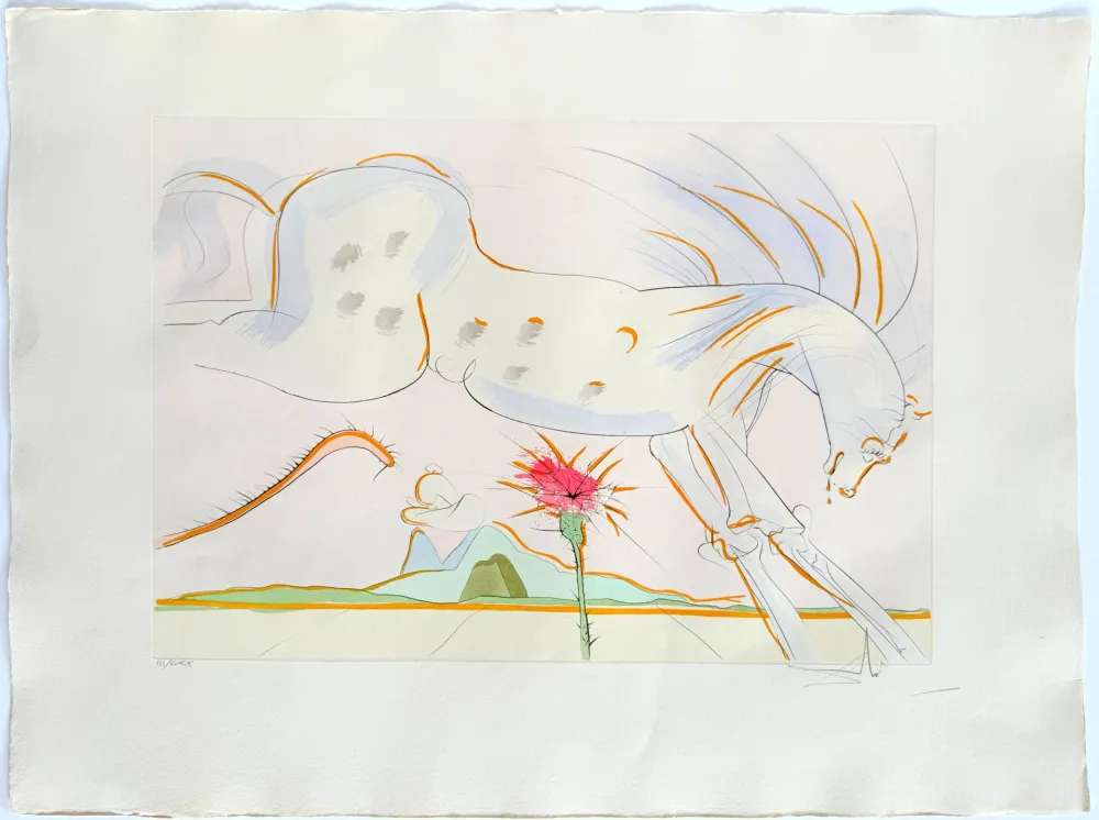 Engraving Dali - Le Cheval et le Loup (The Horse and the Wolf)