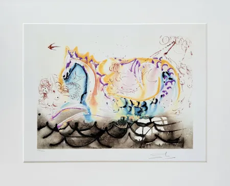 Lithograph Dali - Le cheval marin