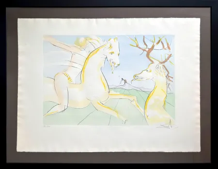 Engraving Dali - Le Cheval s’étant voulu venger du Cerf (The Horse that Wanted Revenge on the Stag)