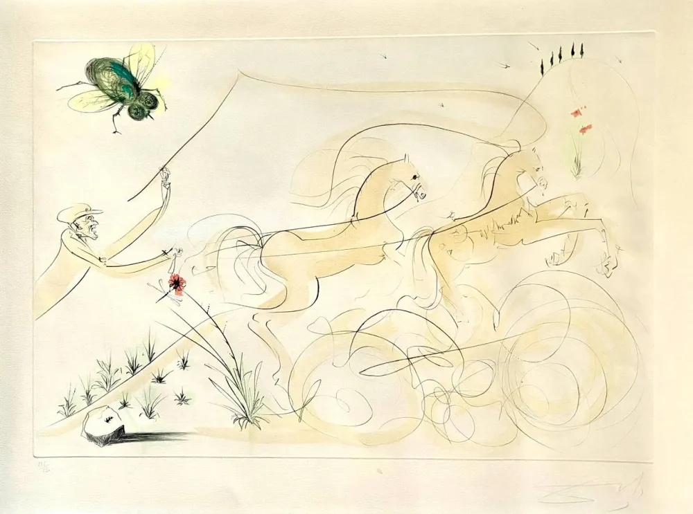 Etching Dali - Le Coche et la Mouche (Le Bestiaire de La Fontaine) (1974)