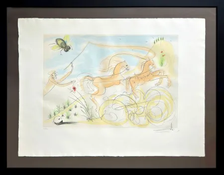Engraving Dali - Le Coche et la Mouche (The Coach and the Fly)