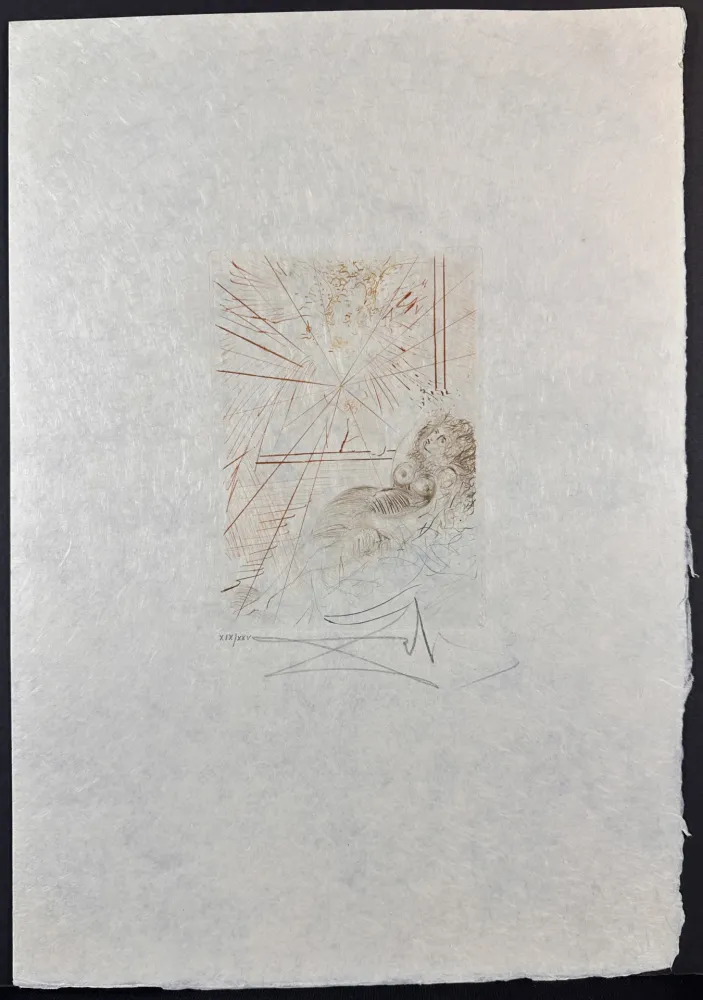 Etching Dali - Le Decameron L'Ange Gabriel on Japon Paper