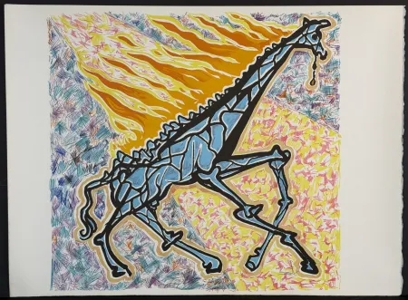Lithograph Dali - Le Jungle Humaine Le Girafe en Feu