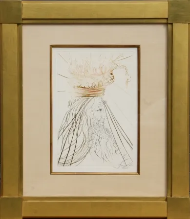 Etching Dali - Le Roi Marc from Tristan et Iseult