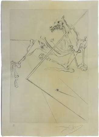 Drypoint Dali - Le Soleil couchant allonge.