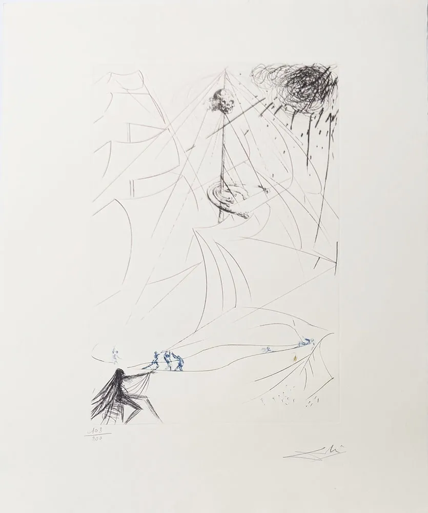 Etching Dali - Le vaisseau fantôme - Hommage à Richard Wagner