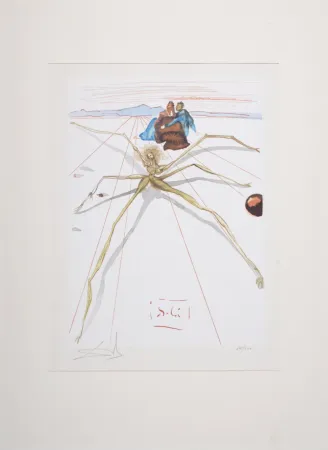 Etching Dali - Leaving the Terrace of Anger, 1963