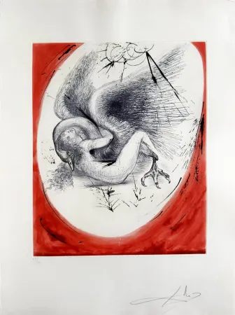 Engraving Dali - Leda
