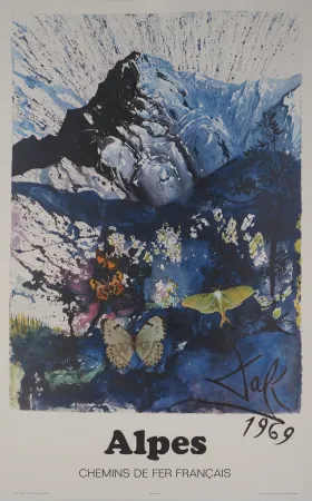 Lithograph Dali - Les Alpes