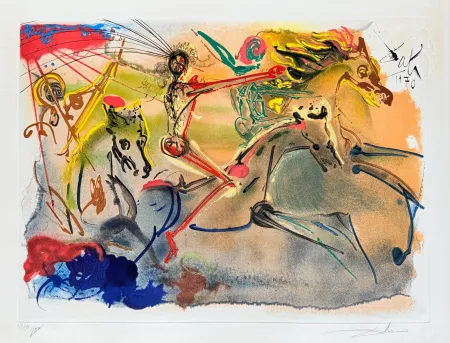 Etching And Aquatint Dali - Les Caveliers de l'Apocalypse