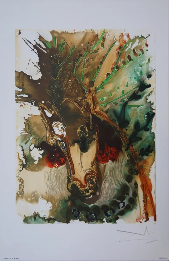 Lithograph Dali - Les Chevaux, Bucéphale