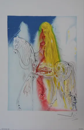 Lithograph Dali - Les Chevaux, Lady Godiva