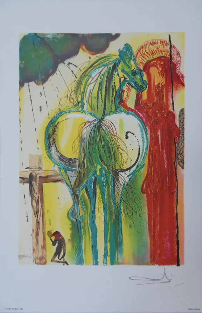 Lithograph Dali - Les Chevaux, le Centurion