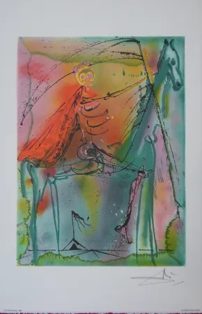 Lithograph Dali - Les Chevaux, le Cheval de la Mort