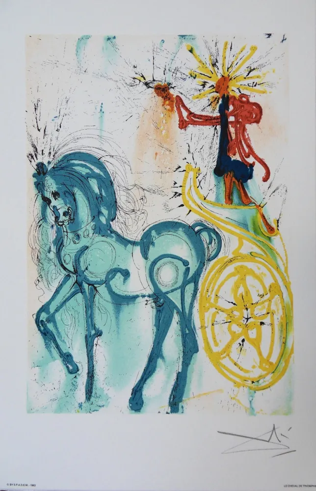 Lithograph Dali - Les Chevaux, Le Cheval de Triomphe