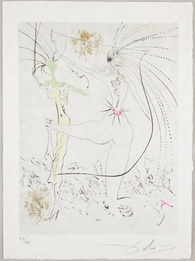 Engraving Dali - Les Fesses piquantes, Piquant Buttocks