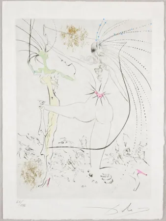 Engraving Dali - Les Fesses piquantes, Piquant Buttocks