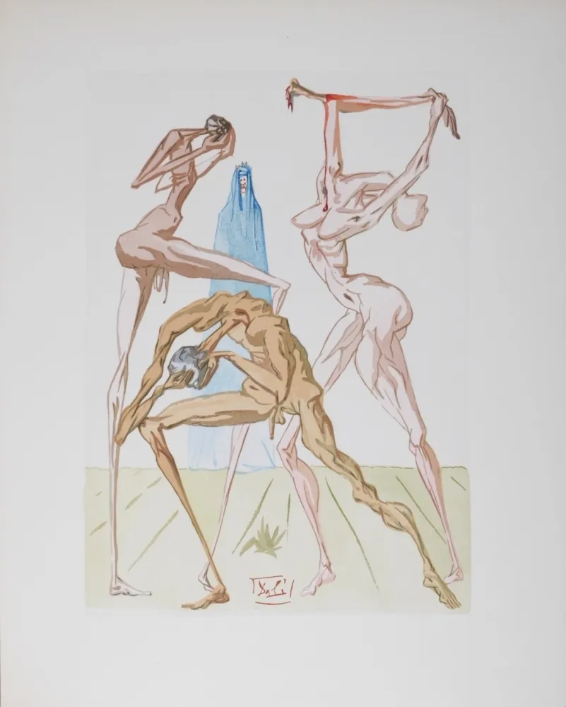 Lithograph Dali - Les habitants de Prato