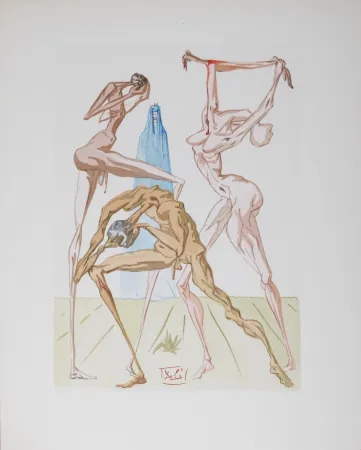 Lithograph Dali - Les habitants de Prato