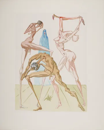Woodcut Dali - Les habitants de Prato, 1963