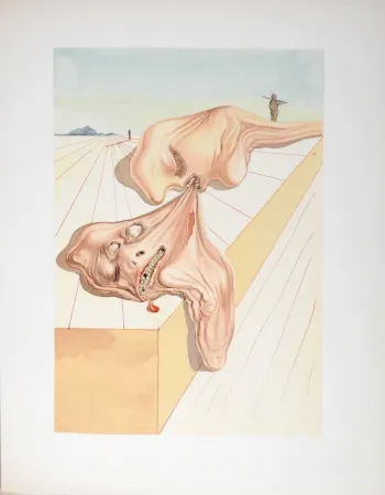Lithograph Dali - Les hommes qui s'entre-dévorent
