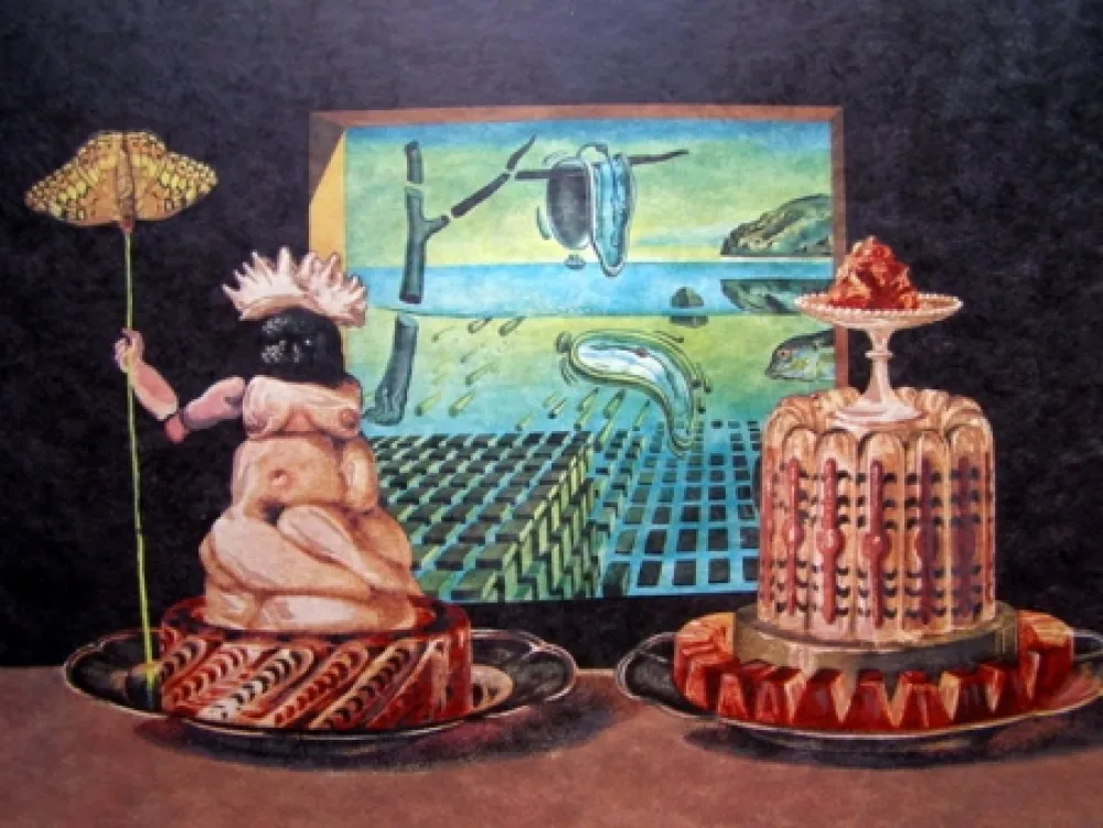 Lithograph Dali - LES JE MANGE GALA