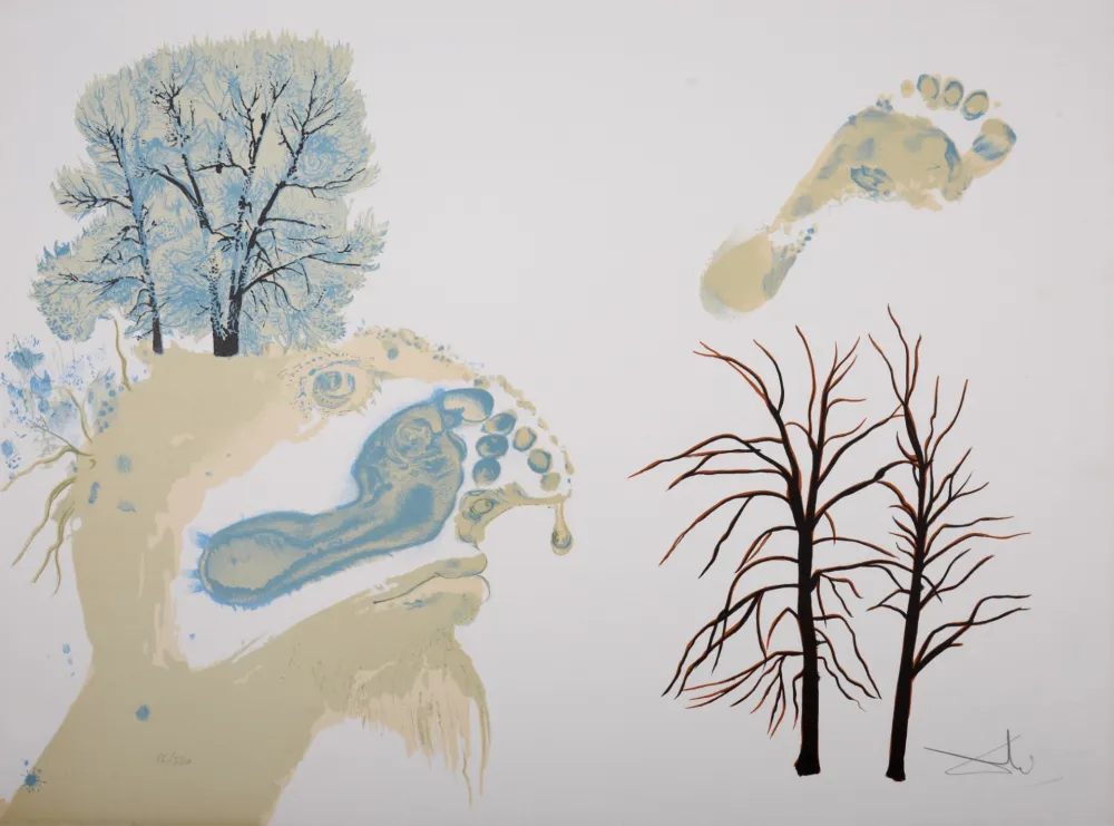 Lithograph Dali - Les Saisons - Winter 