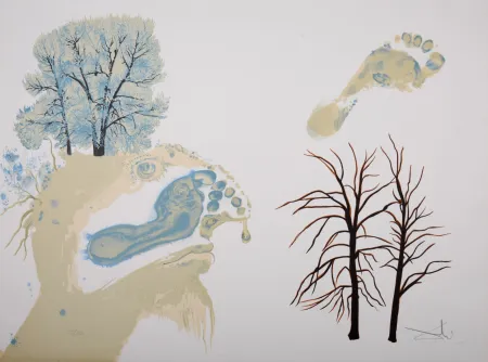 Lithograph Dali - Les Saisons - Winter 