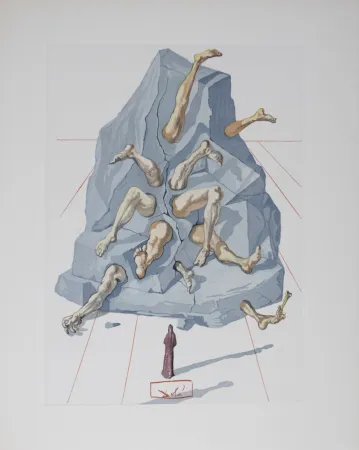 Lithograph Dali - Les Simoniaques