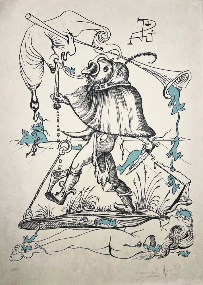 Lithograph Dali - Les Songes Drôlatiques de Pantagruel, Planche VI