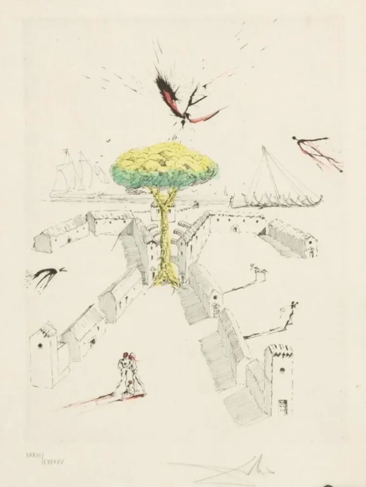 Engraving Dali - Les Tranchées