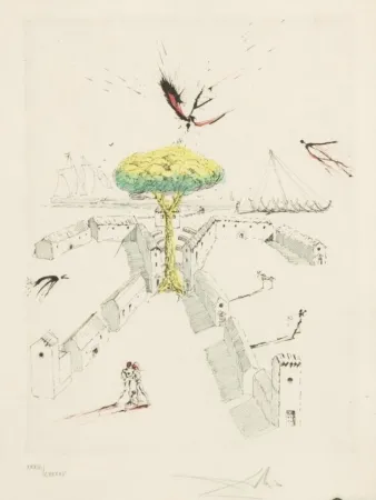 Engraving Dali - Les Tranchées