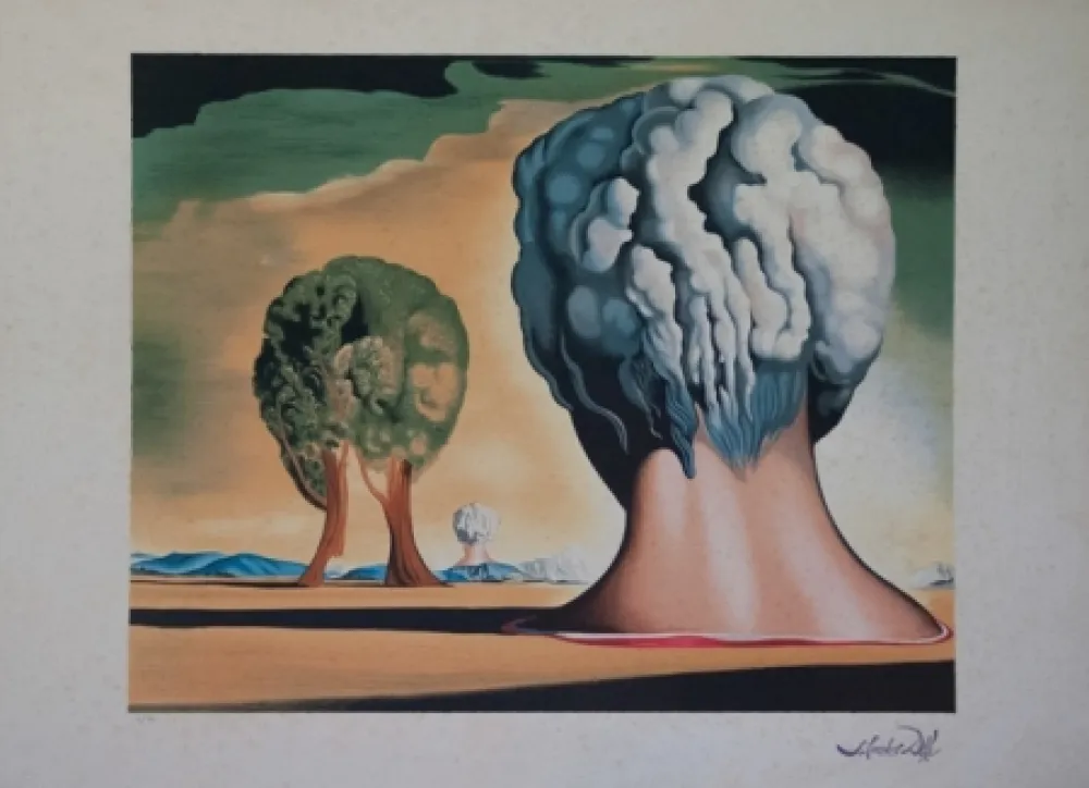 Lithograph Dali - Les trois sphinx de Bikini