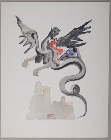 Lithograph Dali - Les Usuriers