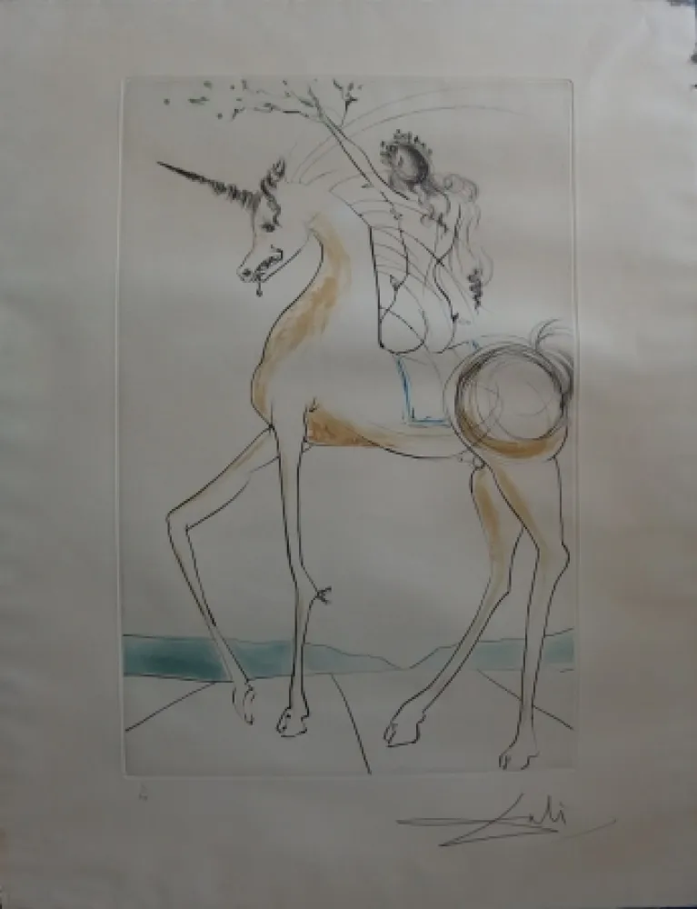 Engraving Dali - Licorne et Gangaride