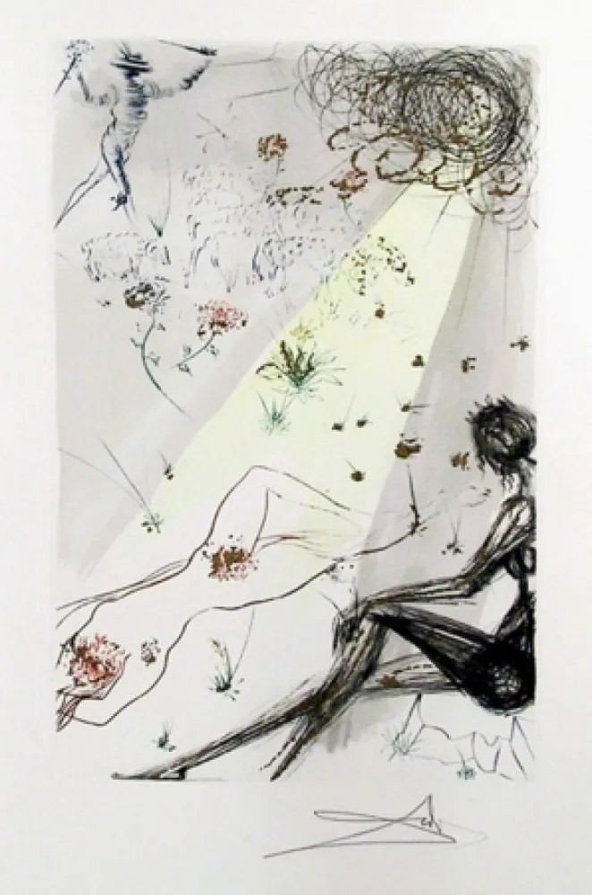 Etching Dali - Looke not upon mee that I am blacke from Song of Songs of Solomon portfolio