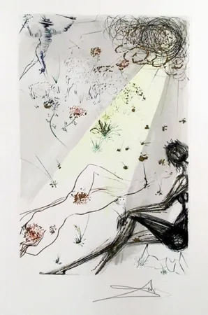 Etching Dali - Looke not upon mee that I am blacke from Song of Songs of Solomon portfolio