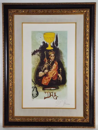Lithograph Dali - Lyle Stuart King of Cups