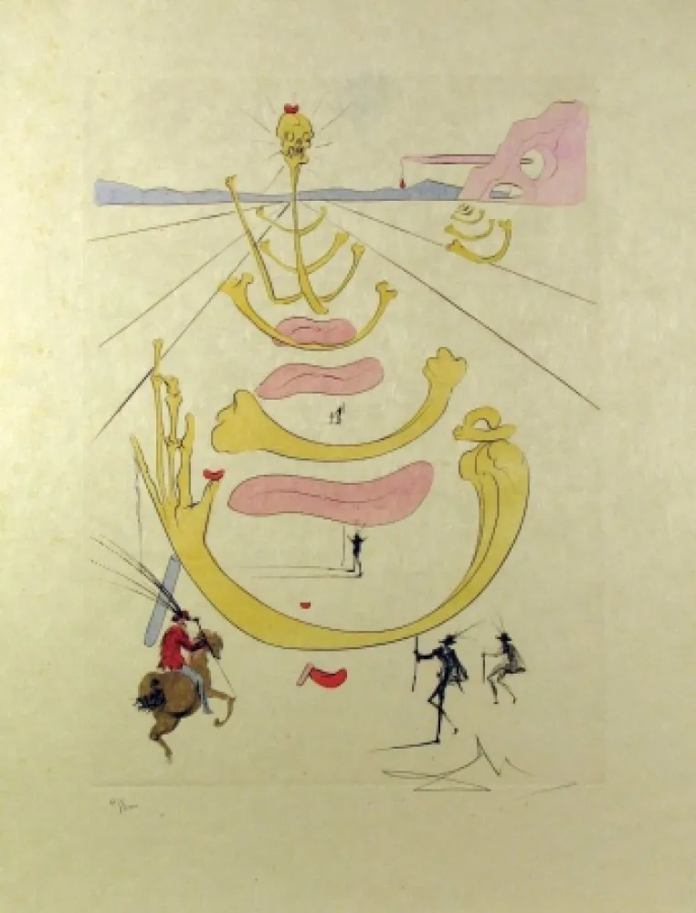 Etching And Aquatint Dali - Masque De La Mort