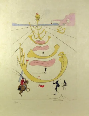 Etching And Aquatint Dali - Masque De La Mort