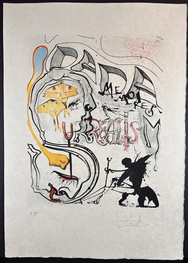 Etching Dali - Memories of Surrealism Angel of Dada Surrealism
