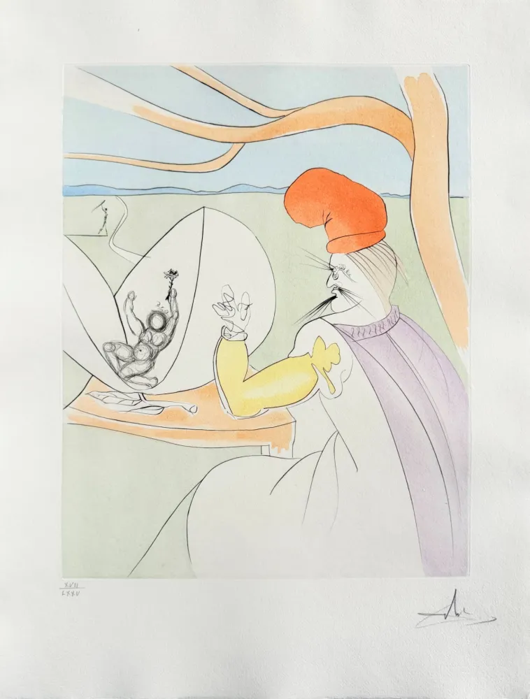 Drypoint Dali - Momotaro (Peach boy)