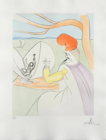 Drypoint Dali - Momotaro (Peach boy)