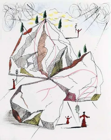 Etching Dali - Montagne de la Paix (The Mountain of Peace)