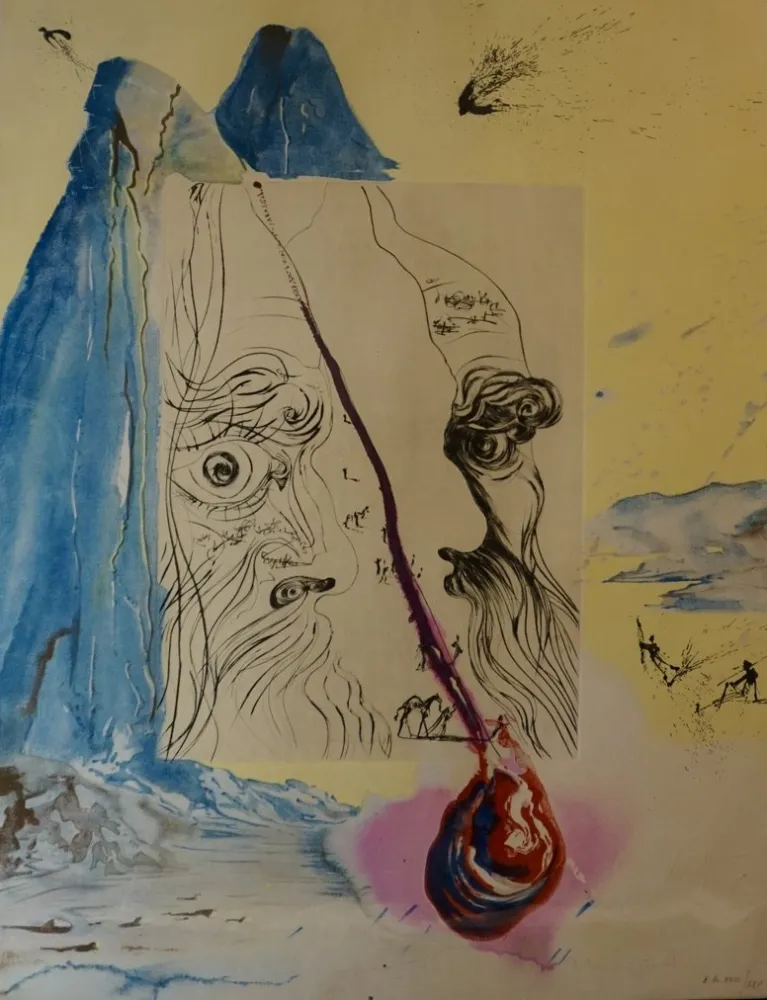 Etching Dali - Moses and Monotheism The Tear of Blood